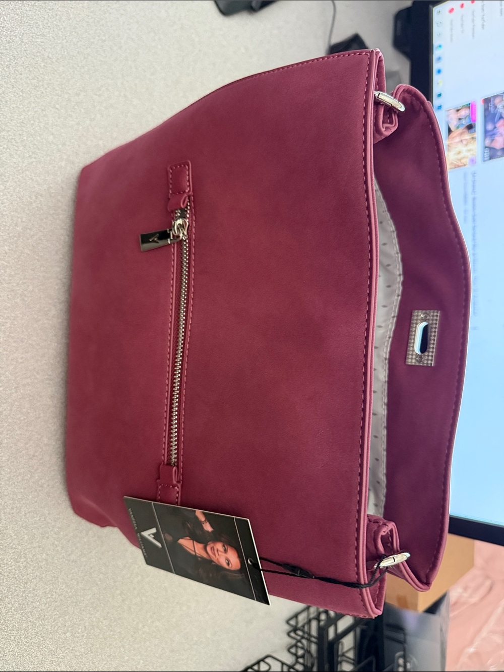 Elegant Crossbody Bag in Deep Berry Pink